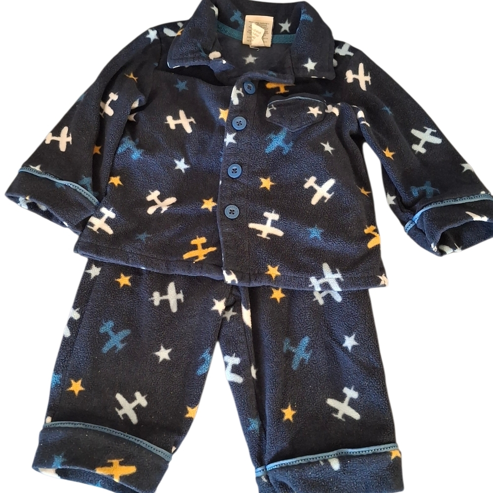 Old Navy Kids Airplane Flece Pajama Set